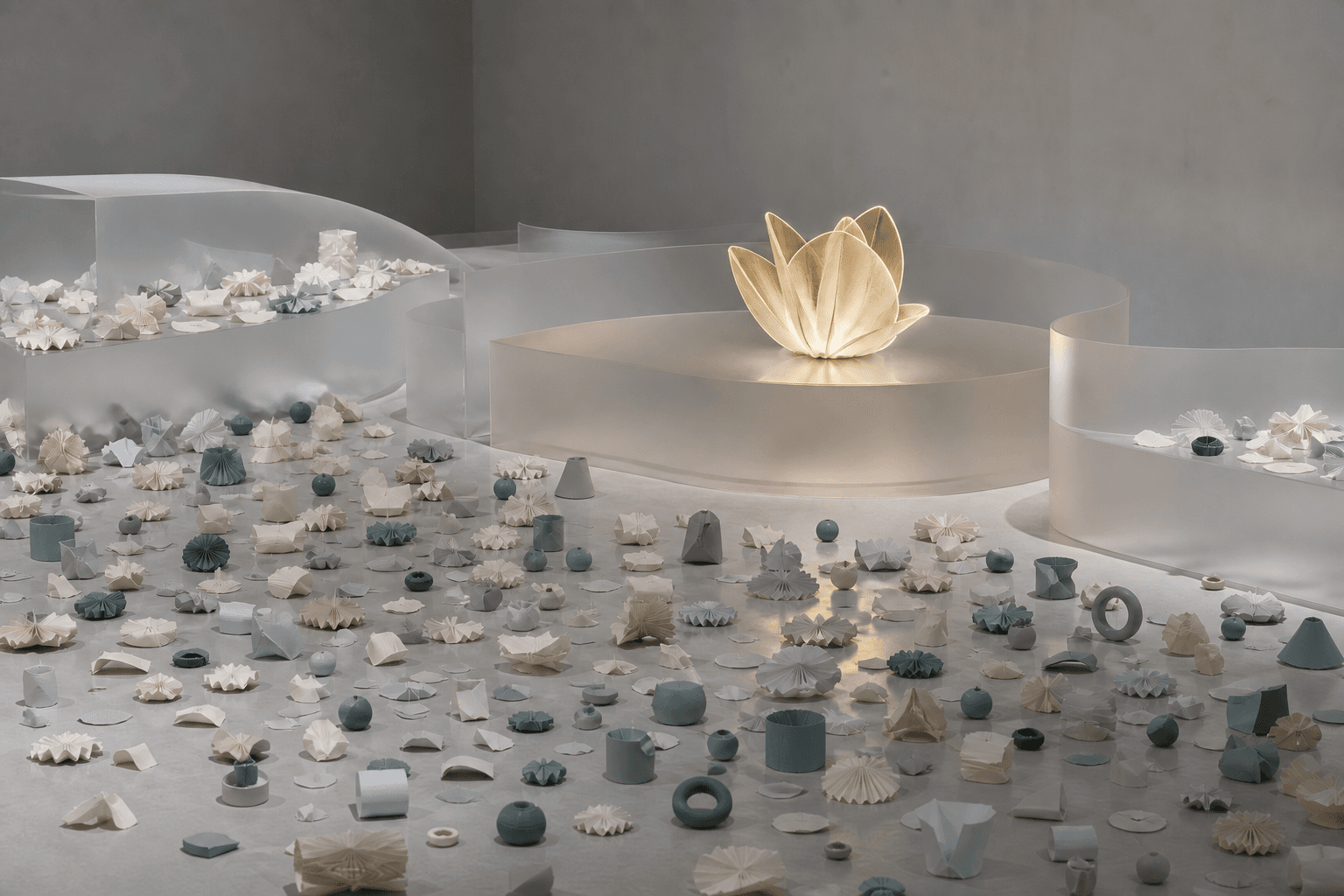 Abstract luminous sculpture representing taste and intelligence